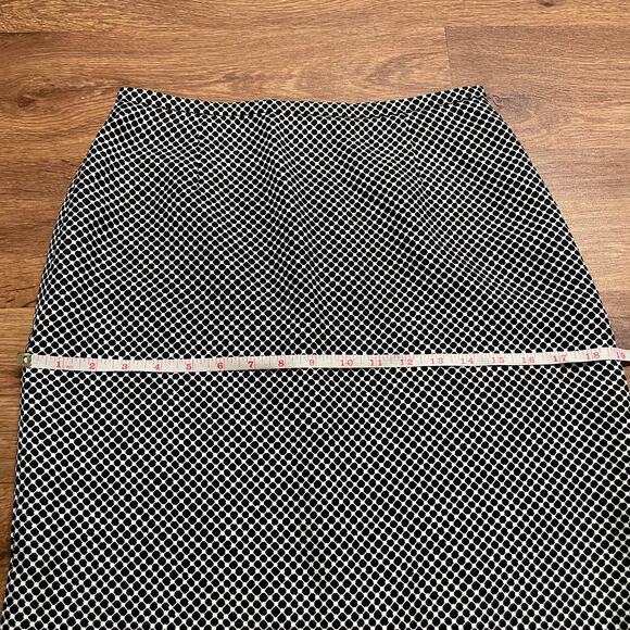 Ann Taylor Black White Patterned 100% Silk Pencil Skirt Womens Size 4 Career - Picture 7 of 10